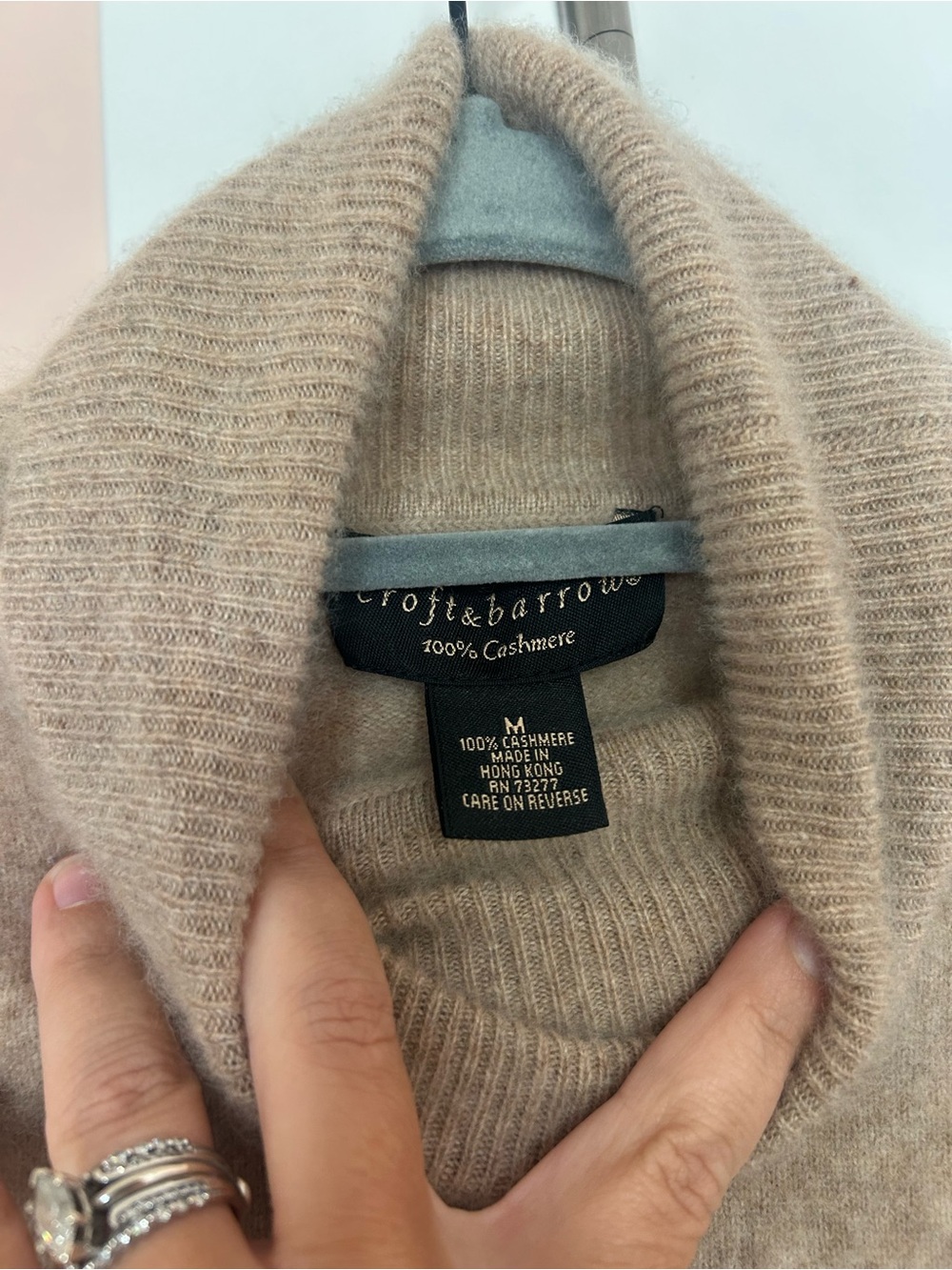 croft & barrow Cashmere Turtleneck Sweater in camel color - Picture 3 of 5